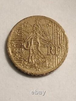 Rare EU Coin Italy 50 Cent Euro Nordic Gold 2001 Errors year of Minting 1st Map