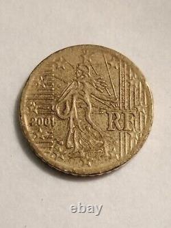 Rare EU Coin Italy 50 Cent Euro Nordic Gold 2001 Errors year of Minting 1st Map