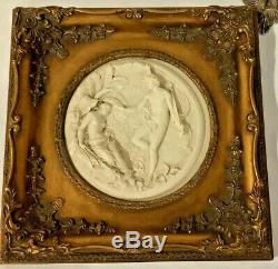 Rare Enrico Braga Antique Marble Cherub Plaque Plate Perfugium Regibus Coin Back