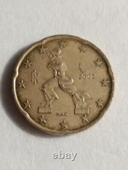 Rare Euro 20 Cent Coin Italy 2002 Statue of Umberto Boccioni