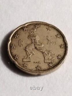 Rare Euro 20 Cent Coin Italy 2002 Statue of Umberto Boccioni
