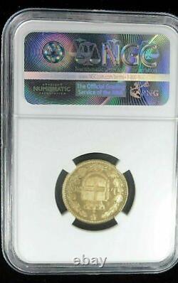 Rare Gem Proof 1883 /2 Gold Coin Italy Ngc Top Pop 1 Ms63 Pl 20 Lira Mint State