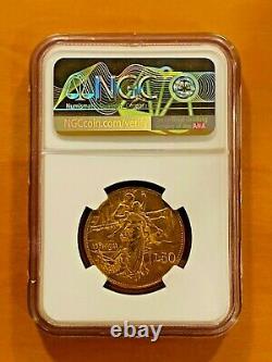 Rare Ngc Ms 61 Italy 50 Lira 1911 Gold