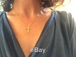 Rare Roberto Coin 18k Diamond Cross Pendant and Chain, 16, fully-hallmarked