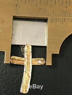 Rare Roberto Coin 18k Diamond Cross Pendant and Chain, 16, fully-hallmarked