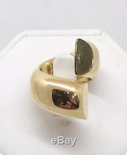 Rare Roberto Coin 18k Yellow Gold Fancy Bypass Ring Size 6 Italy