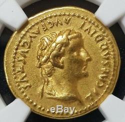 Rare Roman Tiberius Gold AV Aureus Livia Coin 14-37 AD Certified NGC Very Fine $