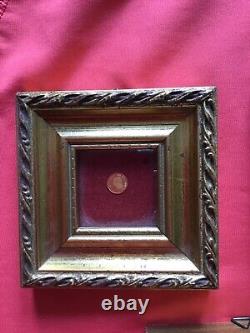 Rare vintage lot 8K solid gold coin with wonderful frame 3 pictures 6 gold coin