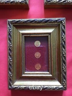 Rare vintage lot 8K solid gold coin with wonderful frame 3 pictures 6 gold coin