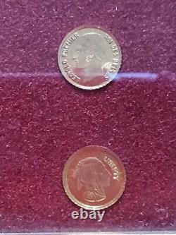 Rare vintage lot 8K solid gold coin with wonderful frame 3 pictures 6 gold coin