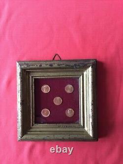 Rare vintage lot 8K solid gold coin with wonderful frame in total 5 pieces