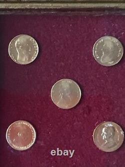 Rare vintage lot 8K solid gold coin with wonderful frame in total 5 pieces