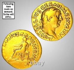 Restrike AV Aureus Vitellius Roman Empire 66-67 AD 24k Solid Gold