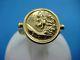 Retail $2950.00 Temple St Clair 18k Yellow Gold Lion Coin Ring With Diamonds