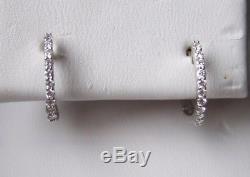 Roberto Coin, 0.2 ct tw Diamond Hoop Earrings in 18K White Gold