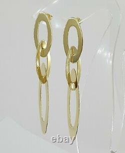 Roberto Coin 14K Yellow Gold Chic and Shine Dangle Drop Earrings 11.5 Grams 2.6