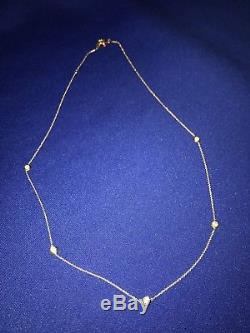 Roberto Coin 18KT Yellow Gold Bezel-Set 5 Station Diamond Necklace 16.5