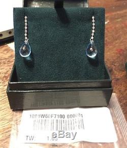 Roberto Coin 18K Diamond & Blue Topaz Drop Earrings