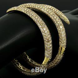 Roberto Coin 18K Gold 18.50ct FANCY Brown Round Diamond Wide Snake Wrap Bracelet
