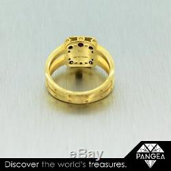 Roberto Coin 18K Gold & Pave Diamond Square Pois Moi Ring Size 6.25