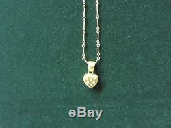 Roberto Coin 18K Necklace Dogbone Chain & Heart With Diamonds Marked, Appraisal