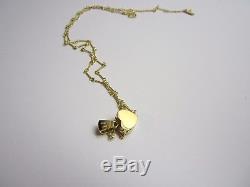Roberto Coin 18K Necklace Dogbone Chain & Heart With Diamonds Marked, Appraisal