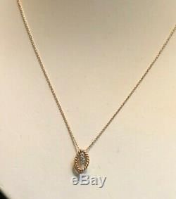 Roberto Coin 18K Rose Gold Diamond Barocco Pendant Necklace New $1,200