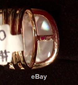 Roberto Coin 18K Rose Gold, Diamond & Mother Of Pearl Ring-NWT & Box MSRP-$3950