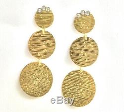 Roberto Coin 18K Triple Disc Elephantino 0.12 cttw Diamond Dangle Earrings Ruby