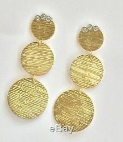 Roberto Coin 18K Triple Disc Elephantino 0.12 cttw Diamond Dangle Earrings Ruby