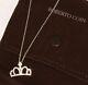 Roberto Coin 18K WG Pave Diamond Princess Crown Necklace 18 L Chain Pouch