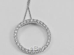 Roberto Coin 18K White Gold 1.35 ct Diamond Circle of Life 25mm Pendant Necklace