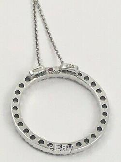Roberto Coin 18K White Gold 1.35 ct Diamond Circle of Life 25mm Pendant Necklace