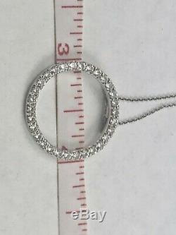 Roberto Coin 18K White Gold 1.35 ct Diamond Circle of Life 25mm Pendant Necklace