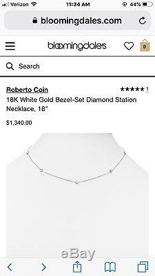 Roberto Coin 18K White Gold 7 Bezel Station Diamond By The Yard Necklace