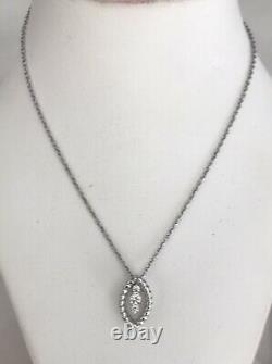 Roberto Coin 18K White Gold Barocco Diamond Pendant Chain Necklace NWOT $1200