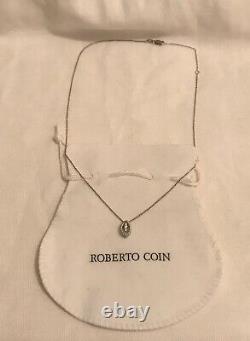 Roberto Coin 18K White Gold Barocco Diamond Pendant Chain Necklace NWOT $1200