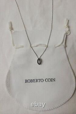 Roberto Coin 18K White Gold Barocco Diamond Pendant Chain Necklace NWOT $1200