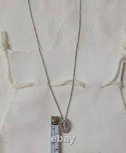 Roberto Coin 18K White Gold Barocco Diamond Pendant Chain Necklace NWOT $1200