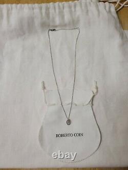 Roberto Coin 18K White Gold Barocco Diamond Pendant Chain Necklace NWOT $1200