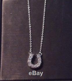 Roberto Coin 18K White Gold & Diamond Horseshoe Necklace-NWT MSRP $980