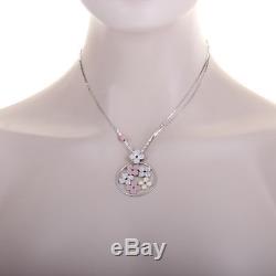 Roberto Coin 18K White Gold Diamond Pave with Pink and Yellow Enamel Flowers