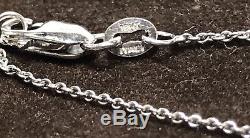 Roberto Coin 18K White Gold Diamond Tiny Treasures Crown Chain Necklace WithPouch