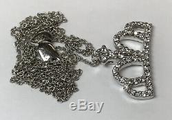 Roberto Coin 18K White Gold Diamond Tiny Treasures Crown Chain Necklace WithPouch