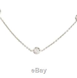 Roberto Coin 18K White Gold Five Diamond Station Necklace-NWT & Box MSRP $1080
