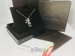 Roberto Coin 18K White Gold Tiny Treasures Diamond Gecko Pendant Necklace NWOT