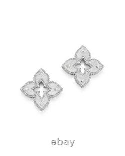 Roberto Coin 18K White Gold Venetian Princess Diamond Stud Earrings