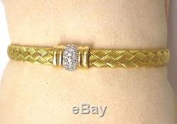 Roberto Coin 18K Woven Silk Basket Weave Bangle Bracelet with Diamonds