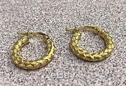 Roberto Coin 18K Yellow Gold APPASSIONATA Hoop Woven Earrings ITALY