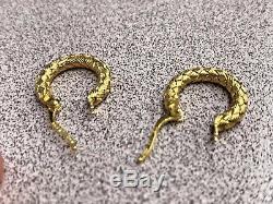 Roberto Coin 18K Yellow Gold APPASSIONATA Hoop Woven Earrings ITALY